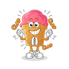 ice cream applause illustration. character vector