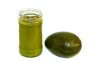 Avocado fruit and smoothie squeezed from avocado