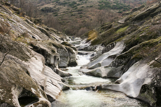 Natural pools of Los Pilones in the Garganta de los infiernos gorge, Jerte valley, Caceres, Spain