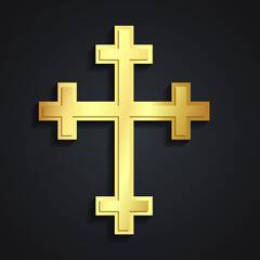 golden clasic design elegant cross