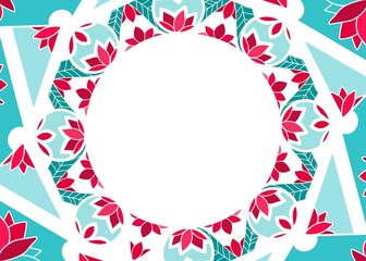 abstract floral frame beautiful cute mandala 
