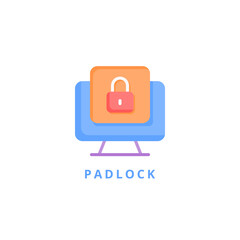 padlock icon vector illustration. padlock icon flat design.