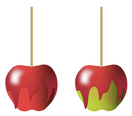 Obraz premium Apples are the subject of this 3-D illustration that includes brilliant colors and dramatic lighting.