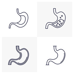 Set of Stomach logo design vector template, Organs logo design concept, Icon symbol