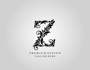 Classic Initial Z Letter logo design, elegant floral ornate monogram design vector.