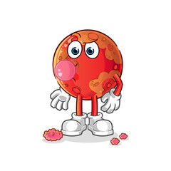 mars chewing gum vector. cartoon character
