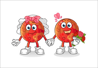 mars wedding cartoon. cartoon mascot vector