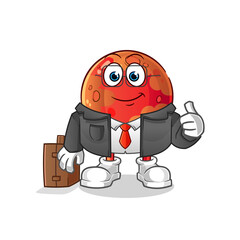 mars office worker mascot. cartoon vector