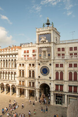 Fototapeta na wymiar Clock Tower, Renaissance building located in San Marco square in Venice
