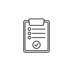 Clipboard with checklist icon, symbol for web site and app design. Vector illstration.