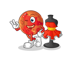 mars fashion designer vector. cartoon character