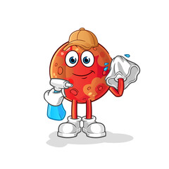 mars cleaner vector. cartoon character