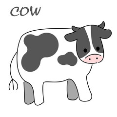 牛のデフォルメイラスト素材