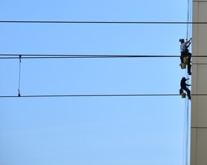 window washers behind power lines
