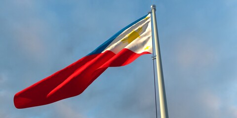 3d rendering of the national flag of the Philippines
