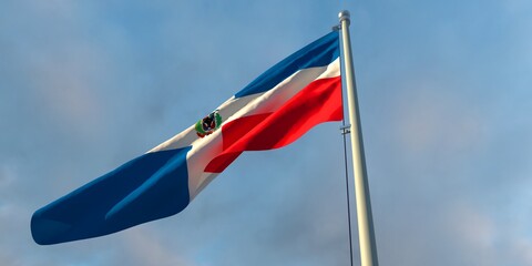 3d rendering of the national flag of the Dominican Republic