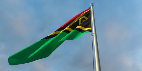3d rendering of the national flag of the Vanuatu
