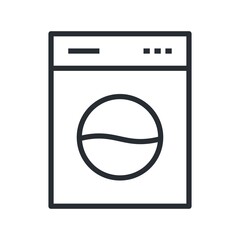 Washing machine flat icon isolated on white background. Laundry service symbol.