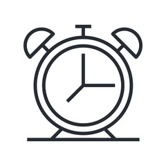 Alarm clock icon in flat design style.