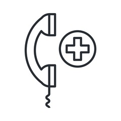 Obraz premium Emergency call icon in flat design. Ambulance call, healthcare sign.
