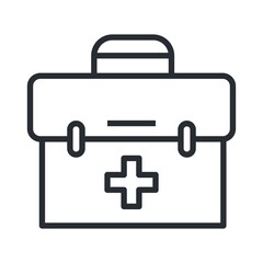 First aid box icon in flat design style.