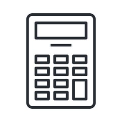 Calculator icon in flat design style. Accounting, educational tool icon.
