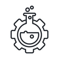 Chemical engineering icon in flat design style.