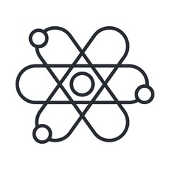 Molecule atom icon isolated on white background.
