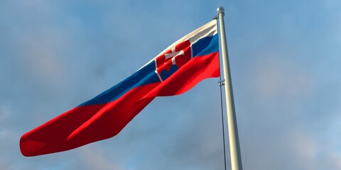3d rendering of the national flag of the Slovakia
