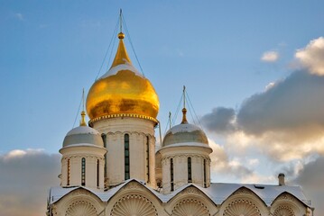 Architecture of Moscow Kremlin. Popular landmark.