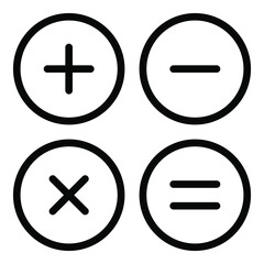 calculator line icon, school and education icon	