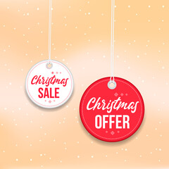 Christmas Offer and Sale Badges with Background