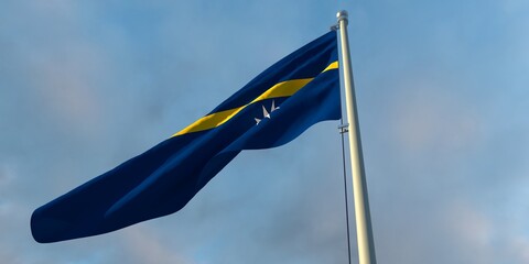 3d rendering of the national flag of the Nauru