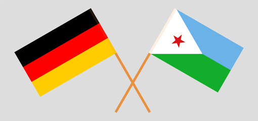 Crossed flags of Germany and Djibouti