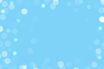 Soft blue background with transparent bokeh. Abstract festive light background.Creative design for christmas, new year, birthday. Horizontal banner in pastel shades with space for text. Beautiful glow