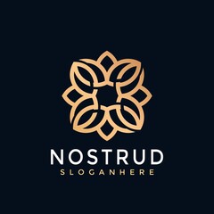 Ornament Flower Modern Logo Design Vector Illustration