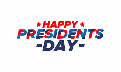 Happy Presidents day in United States. Washington's Birthday. Federal holiday in America. Celebrated in February. Patriotic american elements. Poster, banner and background. Vector illustration