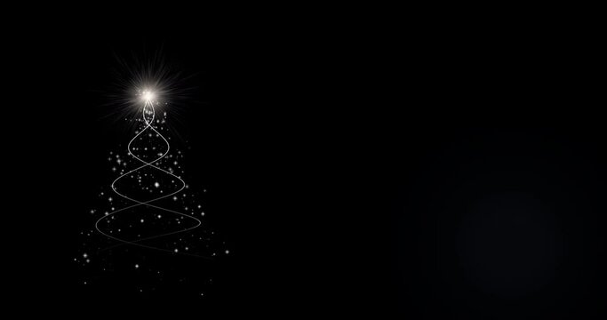 	
3D illustration Isolated black backgrounds white Christmas tree for winter new year santa festival decorate celebrate with overlay and luxury theme with white shine star and snow snowflake flare