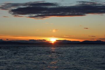 Sunset Over The Sea Lime Kiln Lighthouse Sate Park, San Juan Island, Washington