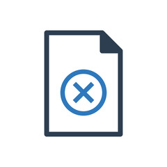 Cancel file icon - document delete icon