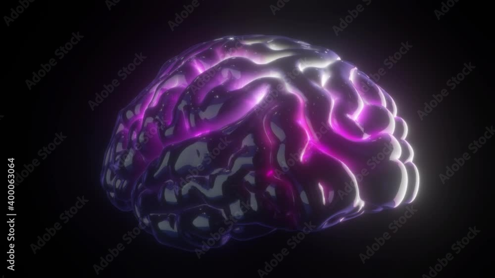 Poster rotating brain model with neural network. high quality 4k footage