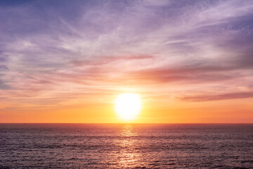Fototapeta na wymiar Sunset at ocean in Tenerife, Canary islands, Spain