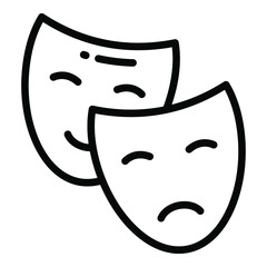 mask line icon, school and education icon	