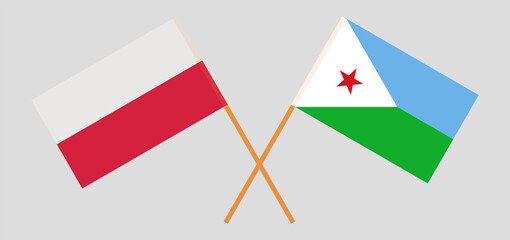 Crossed flags of Poland and Djibouti