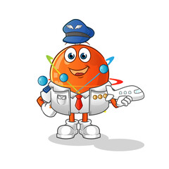 atom pilot mascot. cartoon vector