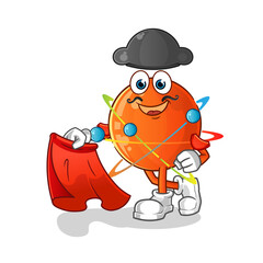 atom matador with red cloth illustration. character vector