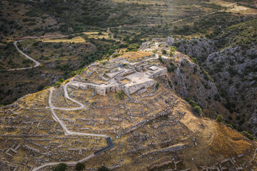 Mycenae's burial complex of the citadel of Mycenae. Archaeological of Mycenae in Peloponnese, Greece