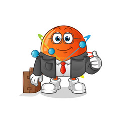 atom office worker mascot. cartoon vector