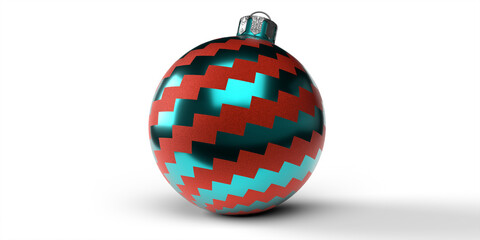 Obraz premium Christmas colorful ball isolated on white background. Christmas toys. 3d render