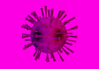 Obraz premium 3D rendering. Virus visualization made in a 3D graphics program. 